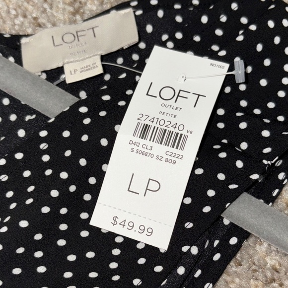 LOFT Black and White Polka Dot Blouse - Picture 2 of 3
